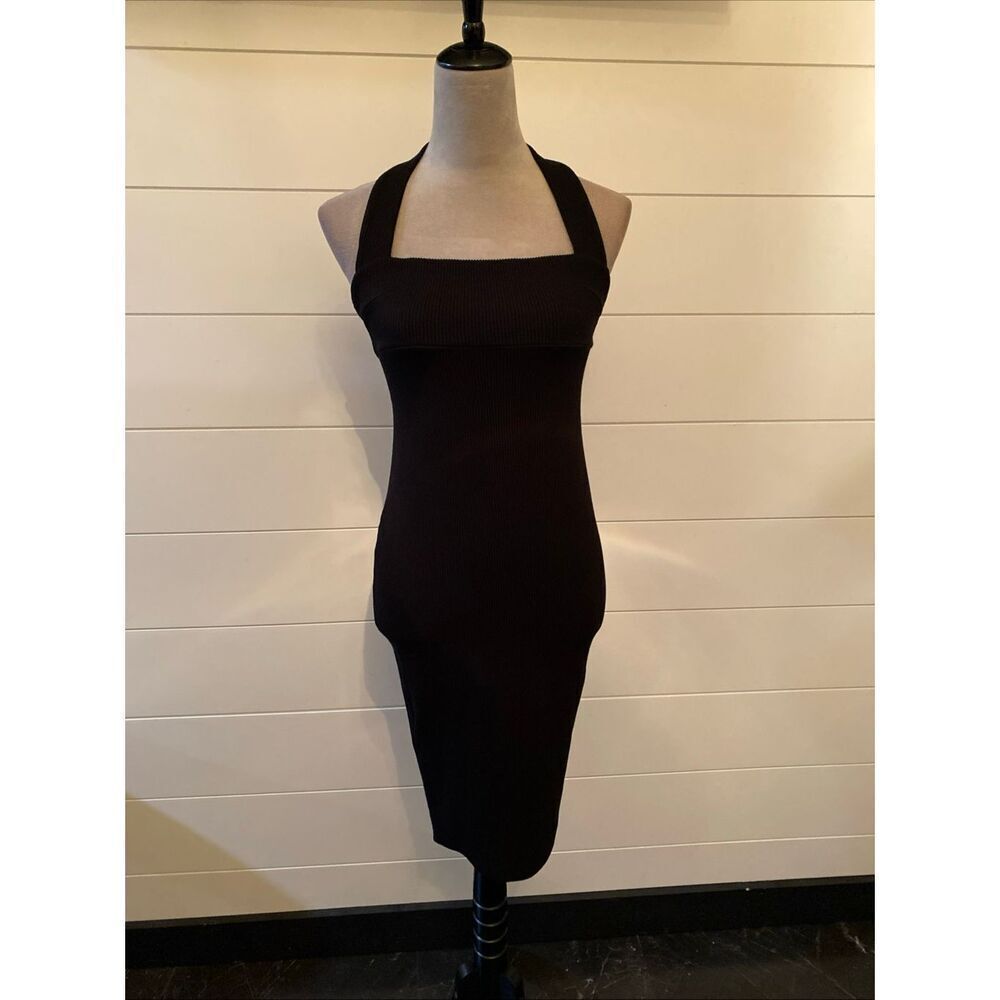 Sans Faff KATE HALTER DRESS Kate Halter Ribbed MIDI Dress Size XS/S - Picture 2 of 9